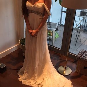 Greek empire waist wedding dress from Saks Fifth